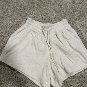Aerie High Waist Cream Shorts